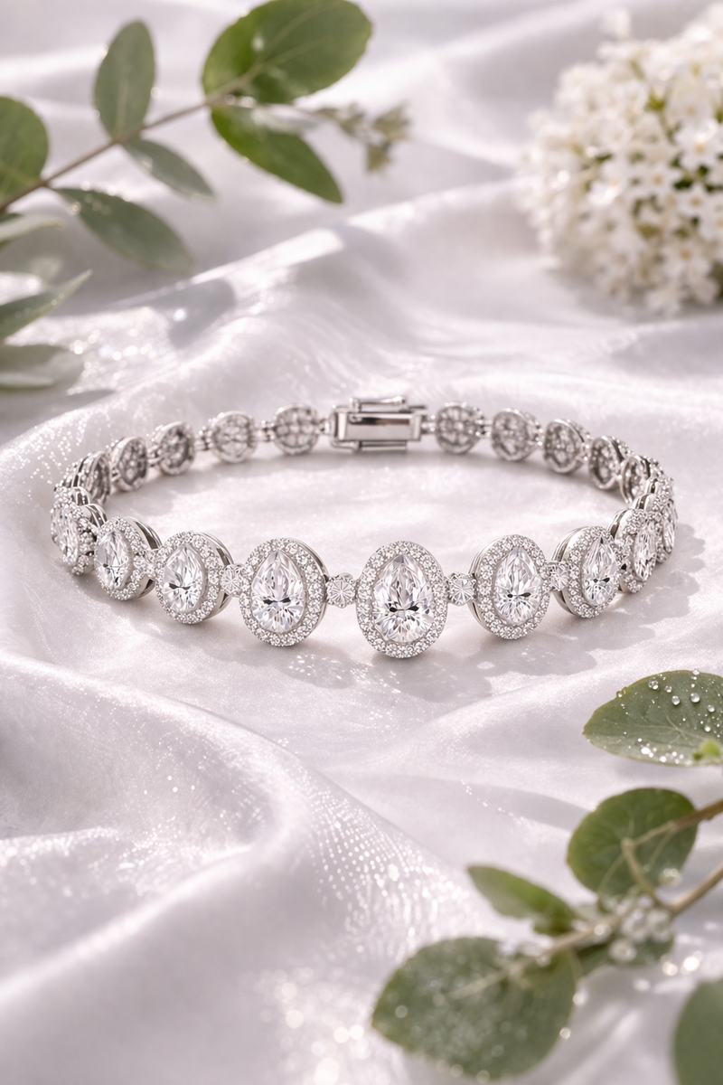 Pear Halo Bracelet