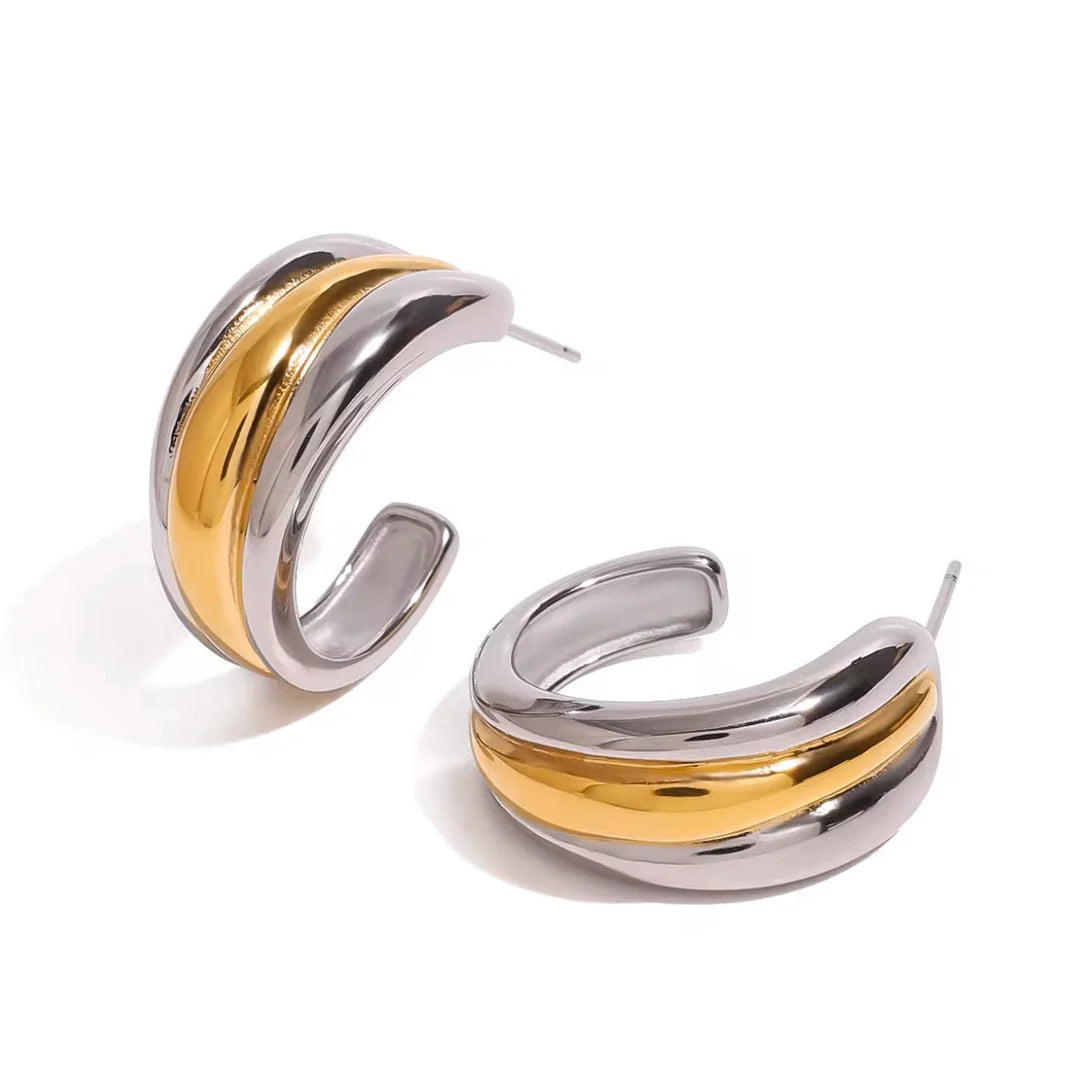 Morgan Two Tone Hoop Earrings