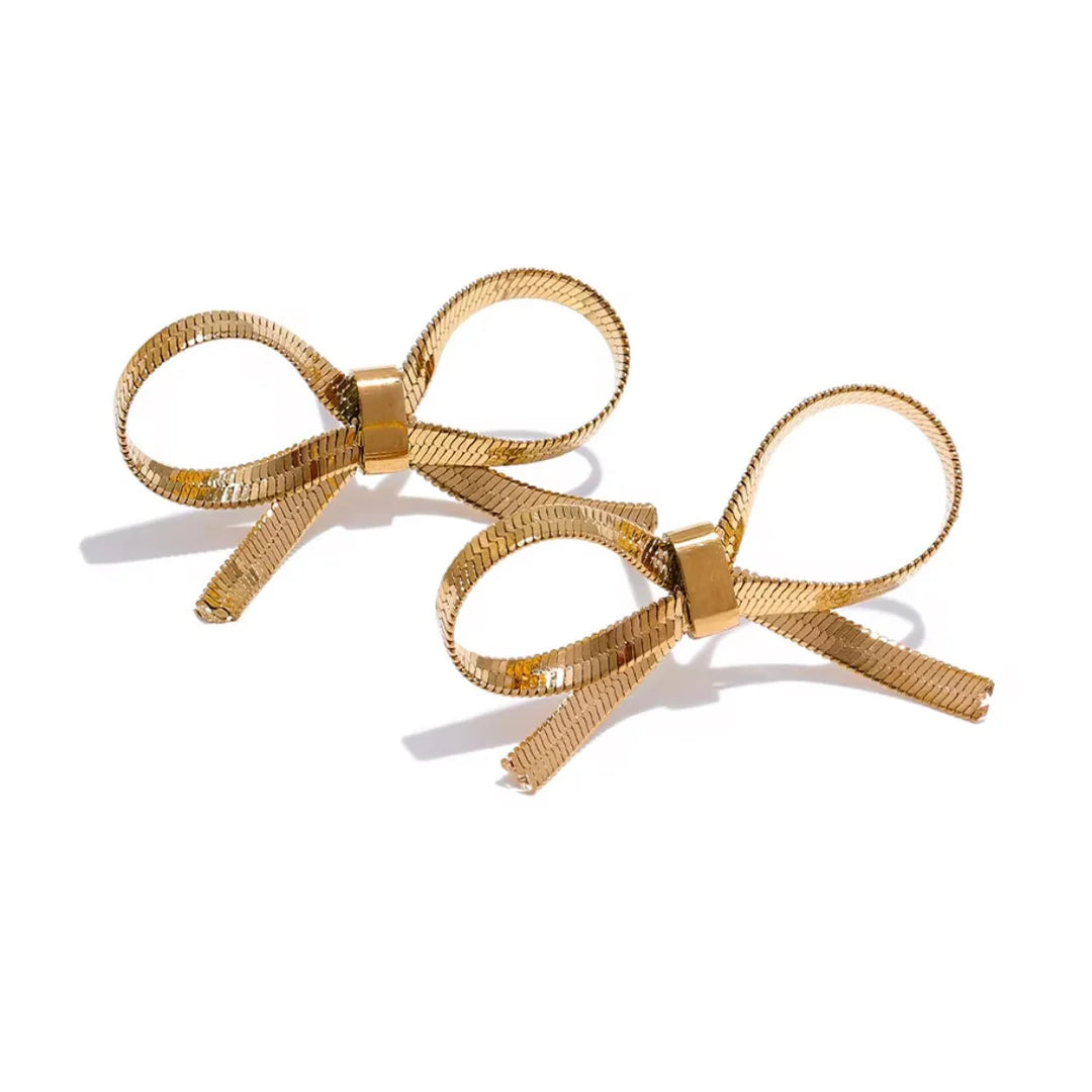 Bow Snake Link Earrings