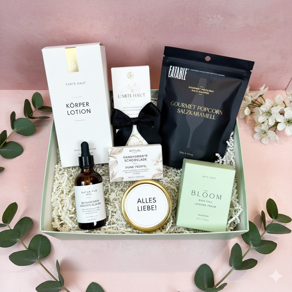 Geschenkbox "Alles Liebe" – Pflege & Genuss